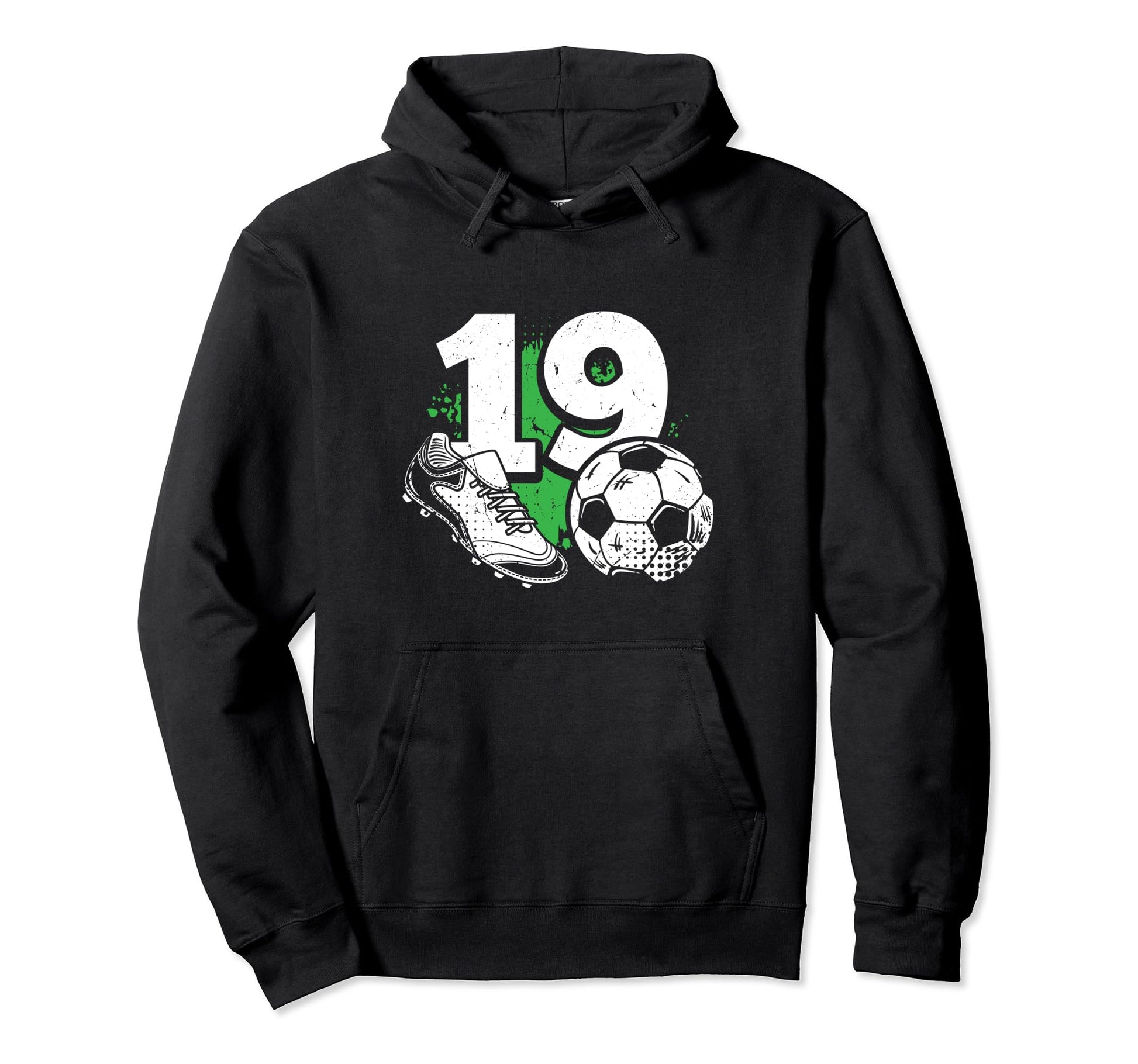 19Th Birthday Soccer Player Football Hoodie - Fun Novelty Design Men Women - T-Shirt, Sweatshirt, Hoodie