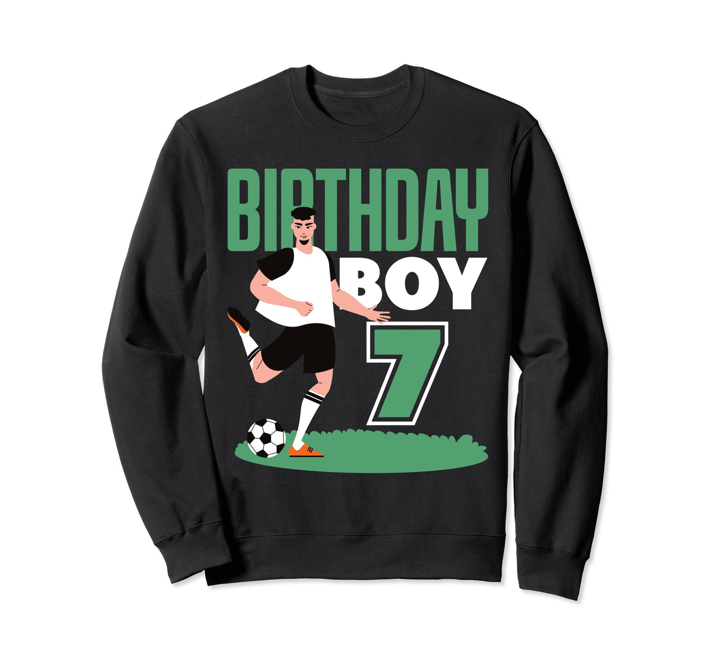 7Th Birthday 7 Years Soccer Football Sweatshirt - Streetwear Style Unisex - T-Shirt, Sweatshirt, Hoodie