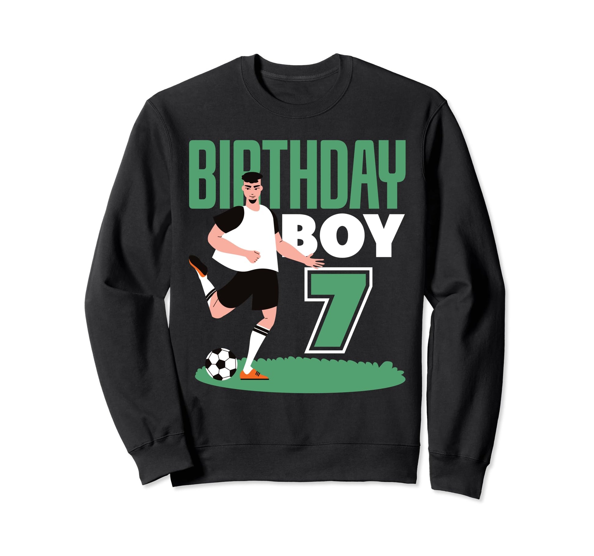 7Th Birthday 7 Years Soccer Football Sweatshirt - Streetwear Style Unisex - T-Shirt, Sweatshirt, Hoodie