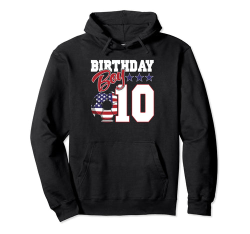 10Th Birthday Party Patriotic Hoodie - Aesthetic Graphic Men Women - T-Shirt, Sweatshirt, Hoodie