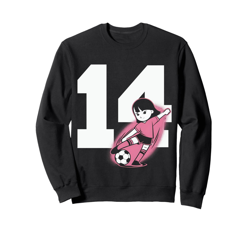 14 Soccer Birthday Gift Soccer Fan Sweatshirt - Aesthetic Graphic Unisex - T-Shirt, Sweatshirt, Hoodie