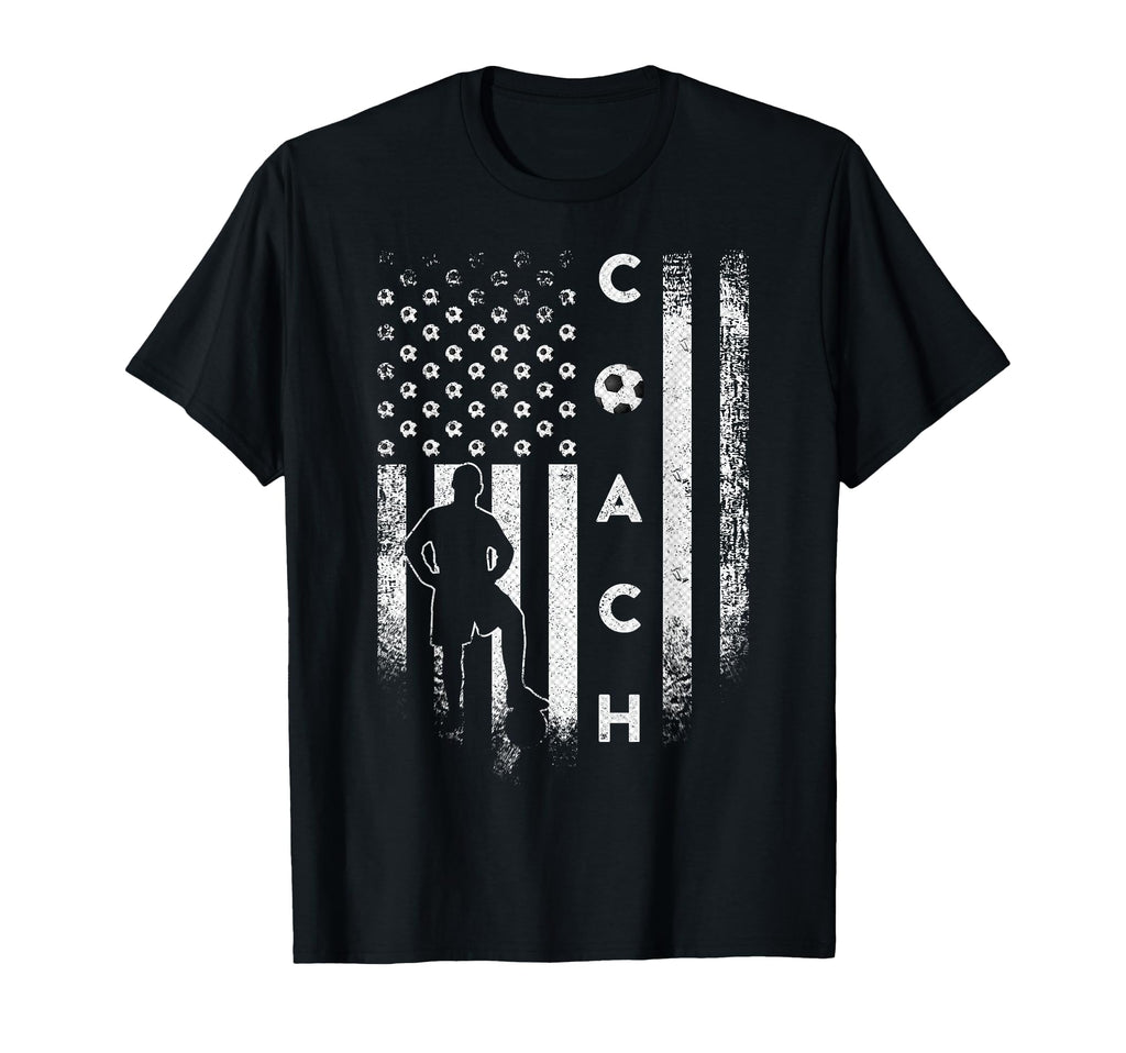 Usa Flag Soccer Coach Football T-Shirt - Casual Everyday Wear Men Women - T-Shirt, Sweatshirt, Hoodie