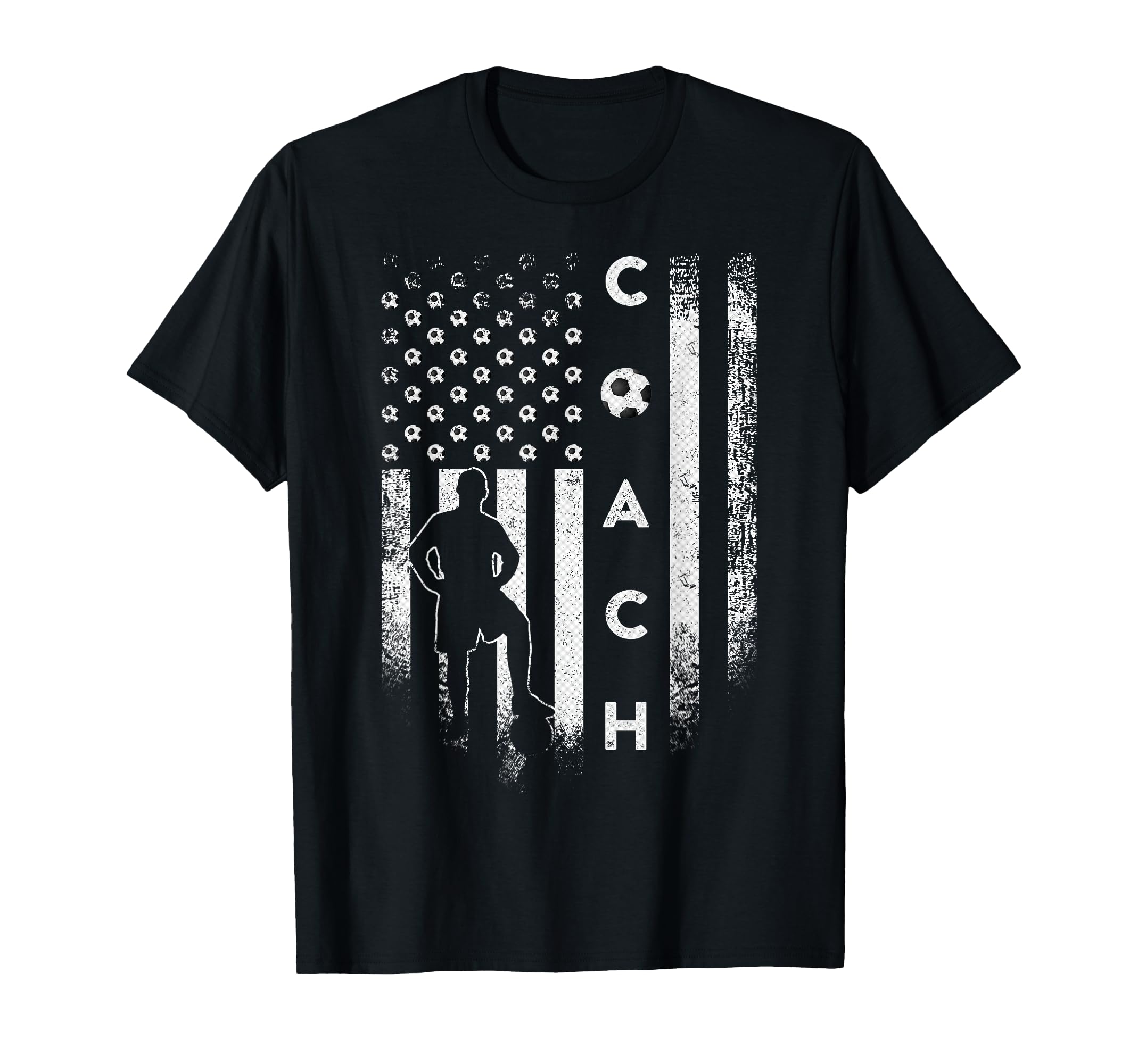 Usa Flag Soccer Coach Football T-Shirt - Casual Everyday Wear Men Women - T-Shirt, Sweatshirt, Hoodie
