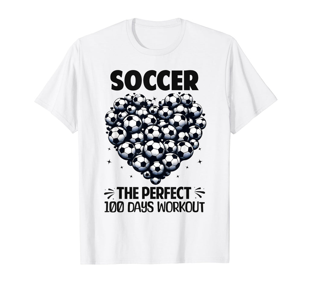 100 Days School Soccer Heart Love T-Shirt - Minimalist Print for Adults - T-Shirt, Sweatshirt, Hoodie