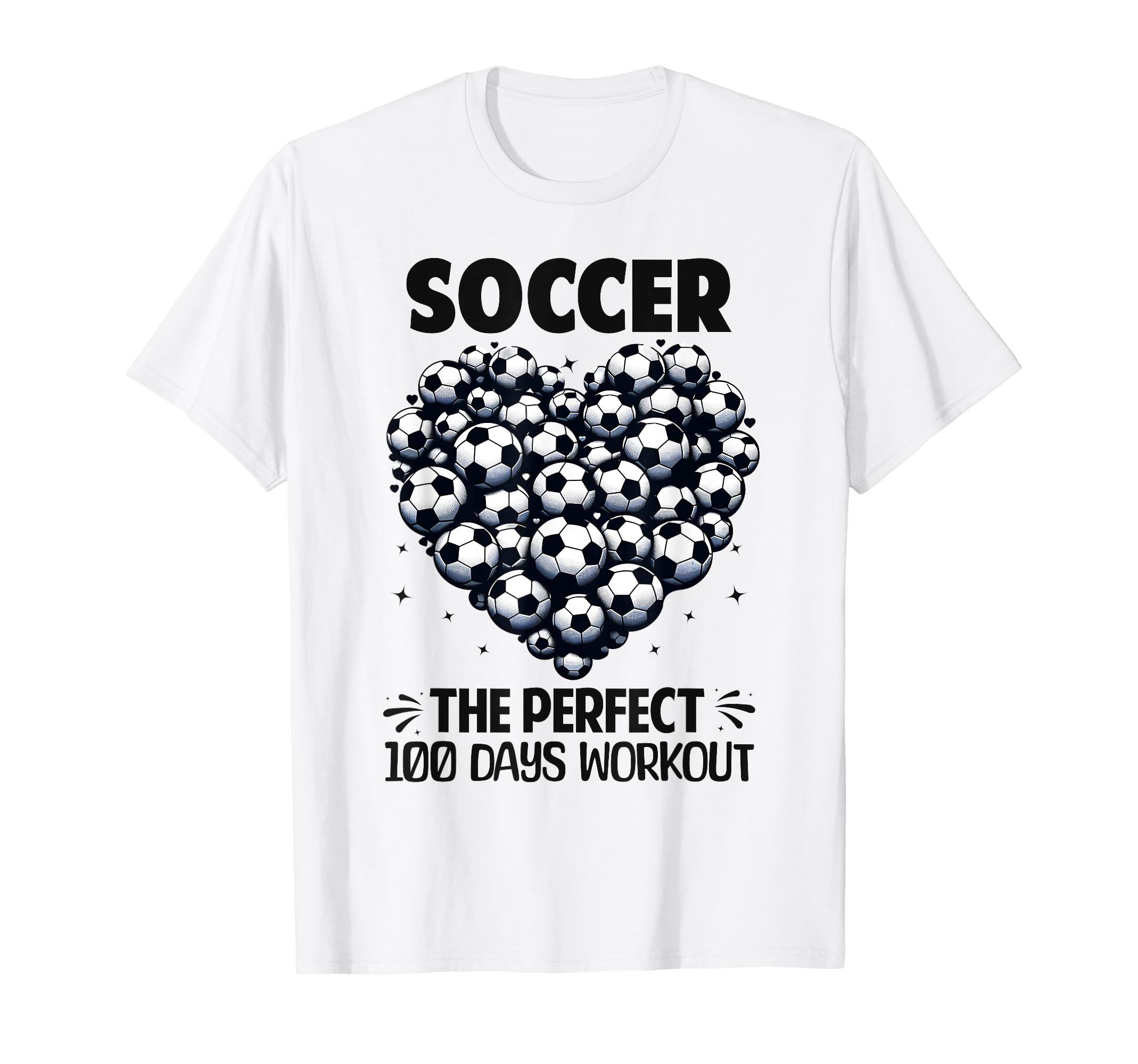 100 Days School Soccer Heart Love T-Shirt - Minimalist Print for Adults - T-Shirt, Sweatshirt, Hoodie