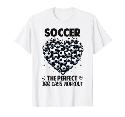 100 Days School Soccer Heart Love T-Shirt - Minimalist Print for Adults - T-Shirt, Sweatshirt, Hoodie