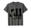 11 Years Being Awesome Soccer 11Th T-Shirt - Trendy Graphic for Adults - T-Shirt, Sweatshirt, Hoodie