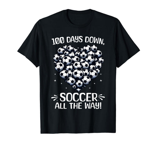 100 Days School Soccer Heart Love 100Th T-Shirt - Custom Art Print Unisex - T-Shirt, Sweatshirt, Hoodie