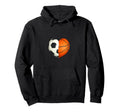 Split Heart Soccer Basketball Hoodie - Novelty Apparel Men Women - T-Shirt, Sweatshirt, Hoodie