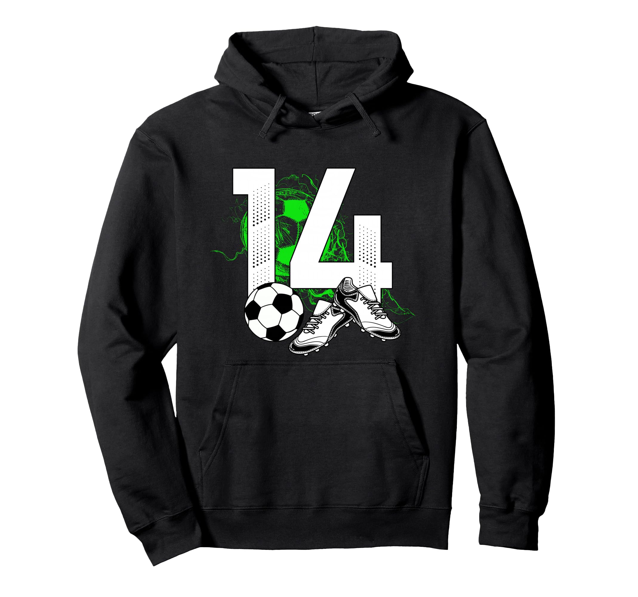 14Th Birthday Soccer Player Football Hoodie - Fun Novelty Design Men Women - T-Shirt, Sweatshirt, Hoodie