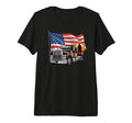American Flag Trucker Dad Big Rig T-Shirt - Novelty Apparel Men Women - T-Shirt, Sweatshirt, Hoodie