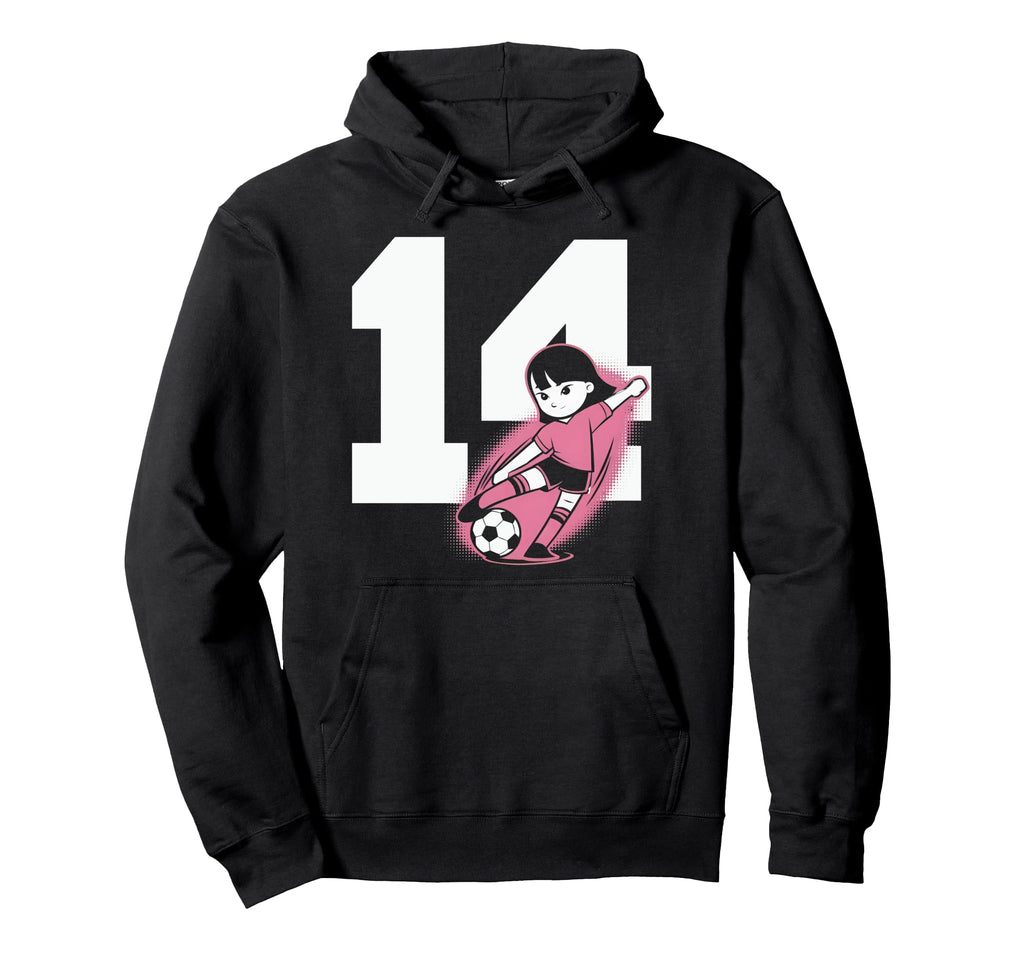 14 Soccer Birthday Gift Soccer Fan Sports Hoodie - Trendy Graphic Unisex - T-Shirt, Sweatshirt, Hoodie