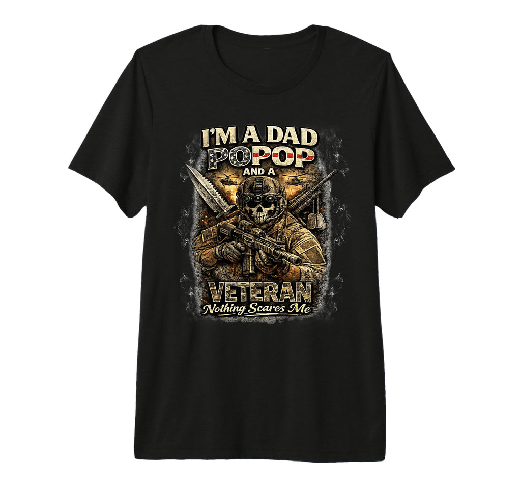 Im Dad Popop And Veteran Us Flag T-Shirt - Custom Art Print Unisex - T-Shirt, Sweatshirt, Hoodie