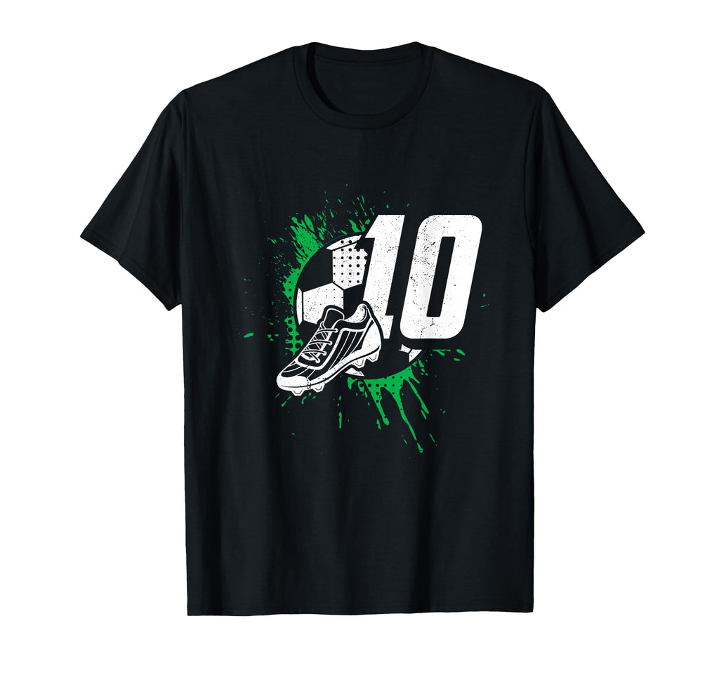 10Th Birthday Soccer Player Football T-Shirt - Aesthetic Graphic Men Women - T-Shirt, Sweatshirt, Hoodie
