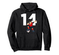 14 Soccer Birthday Gift Soccer Fan Hoodie - Aesthetic Graphic for Adults - T-Shirt, Sweatshirt, Hoodie