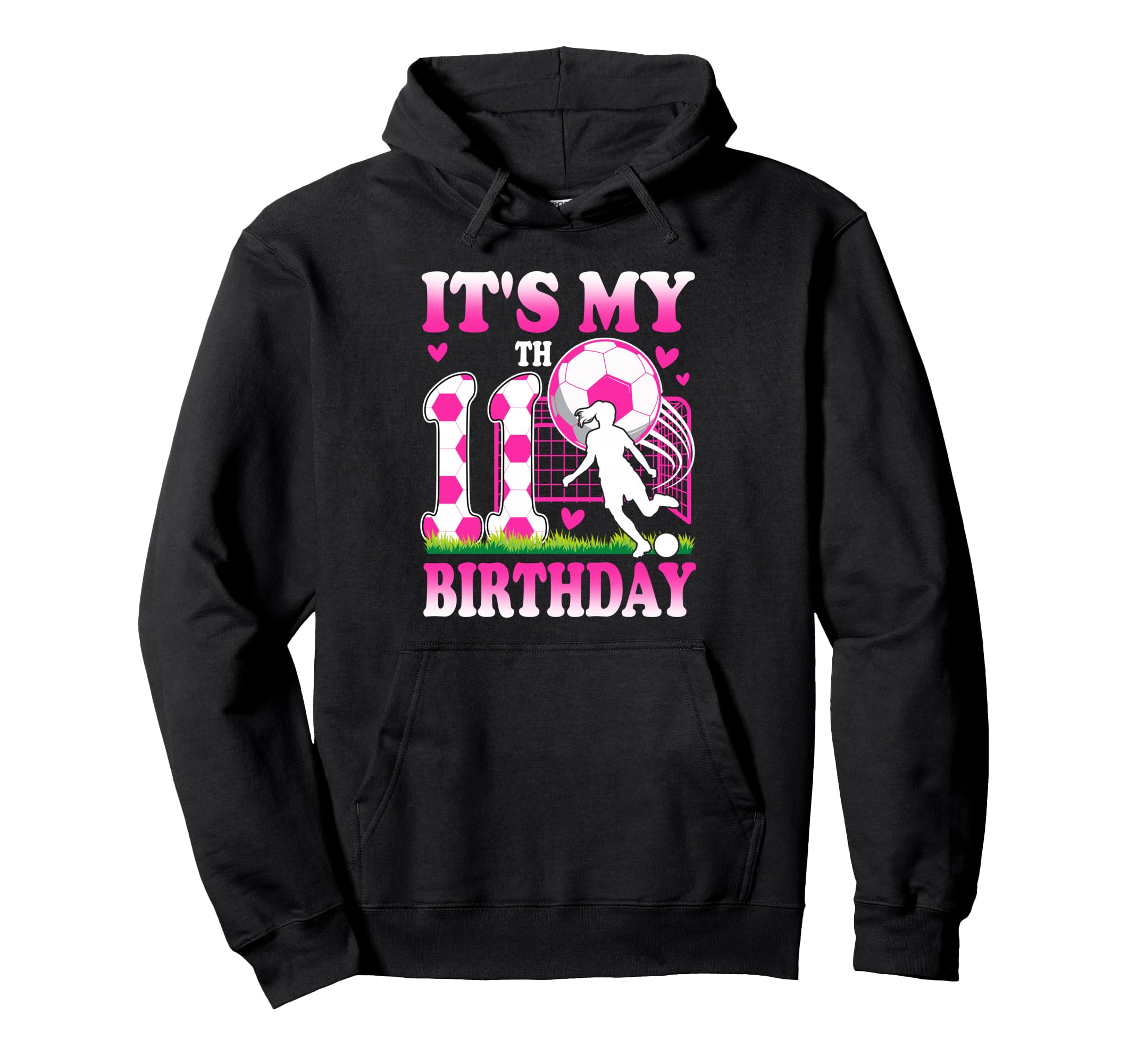 11 Year Old Birthday Soccer Themed Hoodie - Aesthetic Graphic for Adults - T-Shirt, Sweatshirt, Hoodie