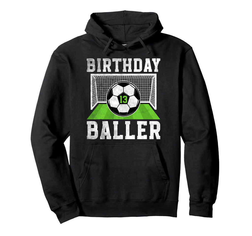 13Th Birthday Soccer 13 Year Old Soccer Hoodie - Aesthetic Graphic Unisex - T-Shirt, Sweatshirt, Hoodie