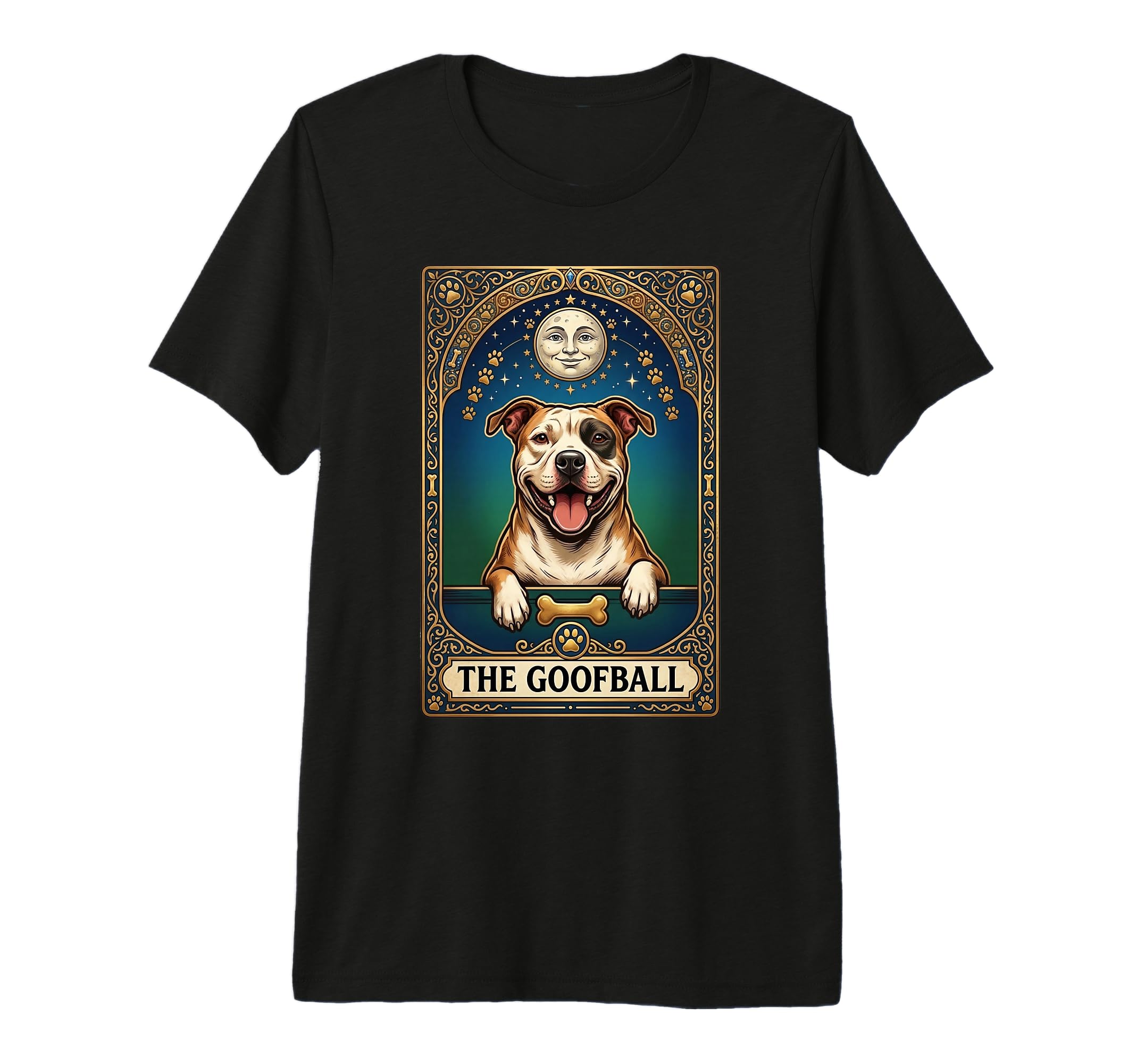Goofball Pitbull Tarot Card Funny T-Shirt - Graphic Print for Adults - T-Shirt, Sweatshirt, Hoodie