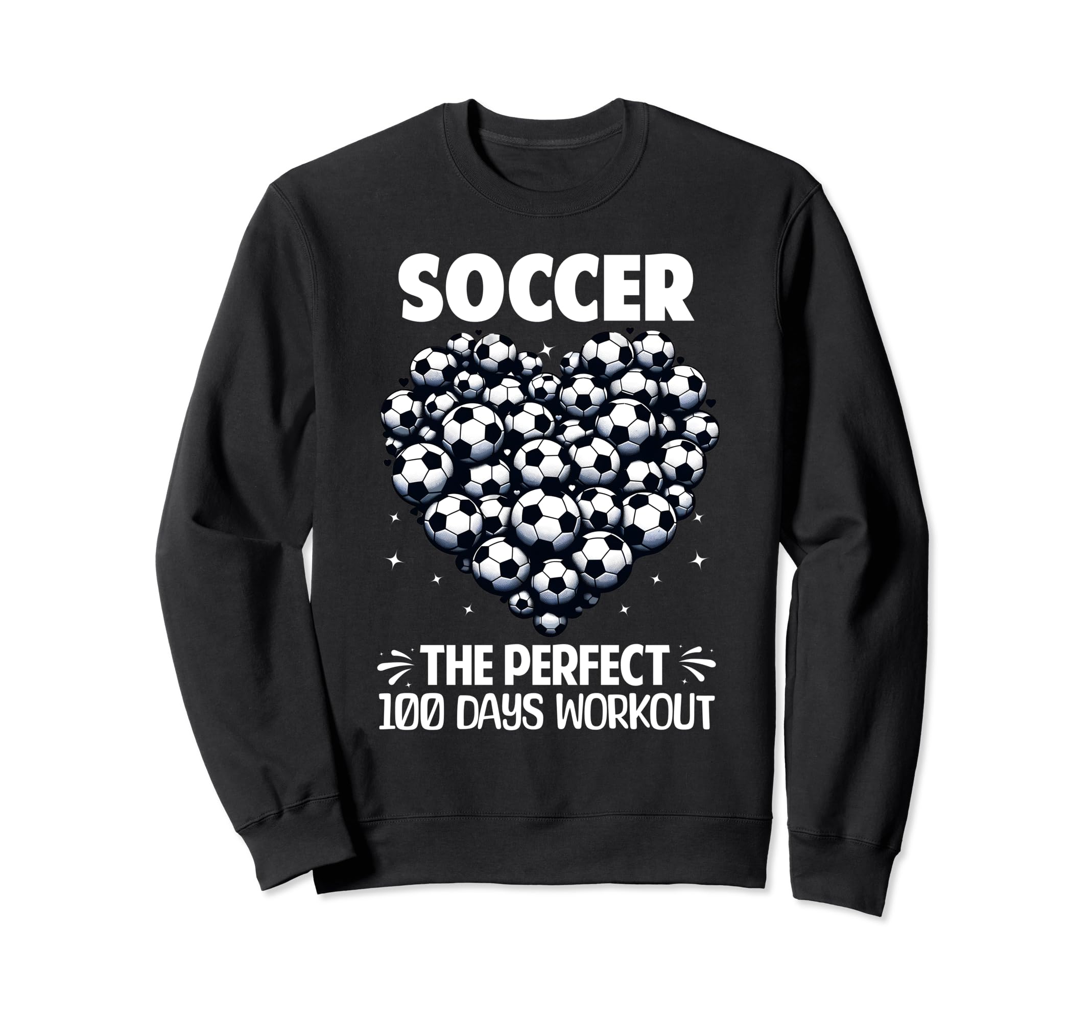 100 Days School Soccer Heart Love Sweatshirt - Trendy Graphic for Adults - T-Shirt, Sweatshirt, Hoodie