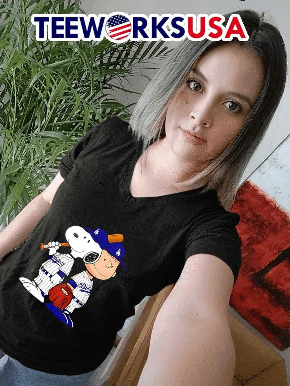 Dodgers Snoopy And Charlie Brown - Adult & Kids T-Shirts, Sweatshirts & Hoodies apparel design preview 7