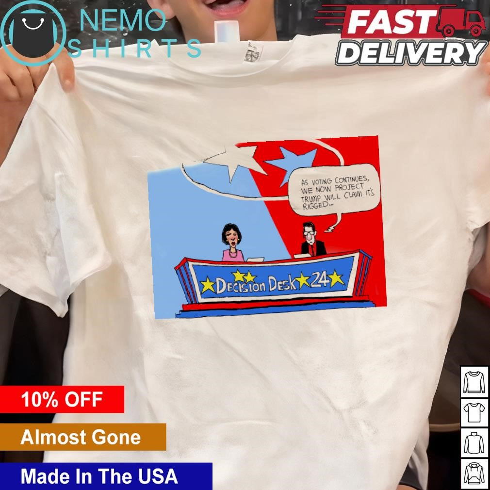 Decision desk 24 as voting continues we now project - Adult & Kids T-Shirts, Sweatshirts & Hoodies apparel design preview 1