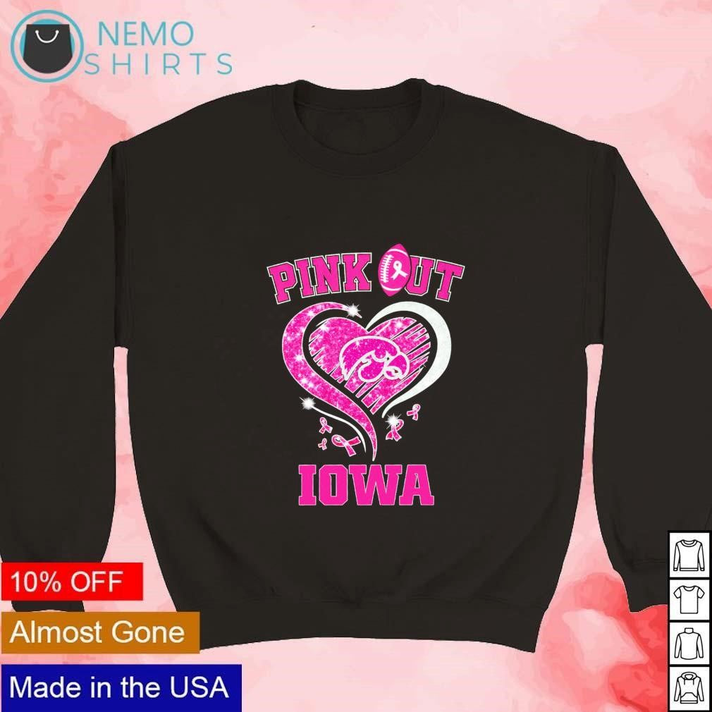 Pink out breast cancer Iowa Hawkeyes - Adult & Kids T-Shirts, Sweatshirts & Hoodies apparel design preview 3