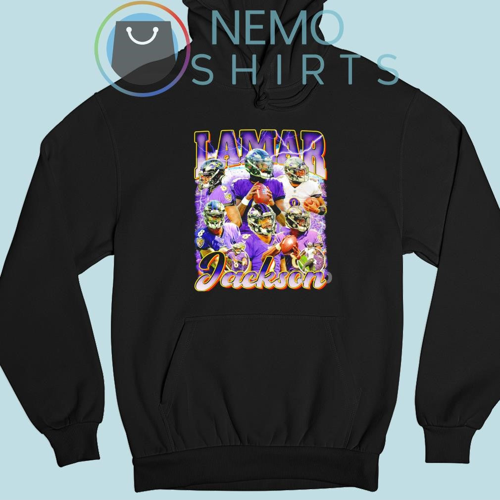 Lamar Jackson Baltimore Ravens collage vintage - Adult & Kids T-Shirts, Sweatshirts & Hoodies product image 2