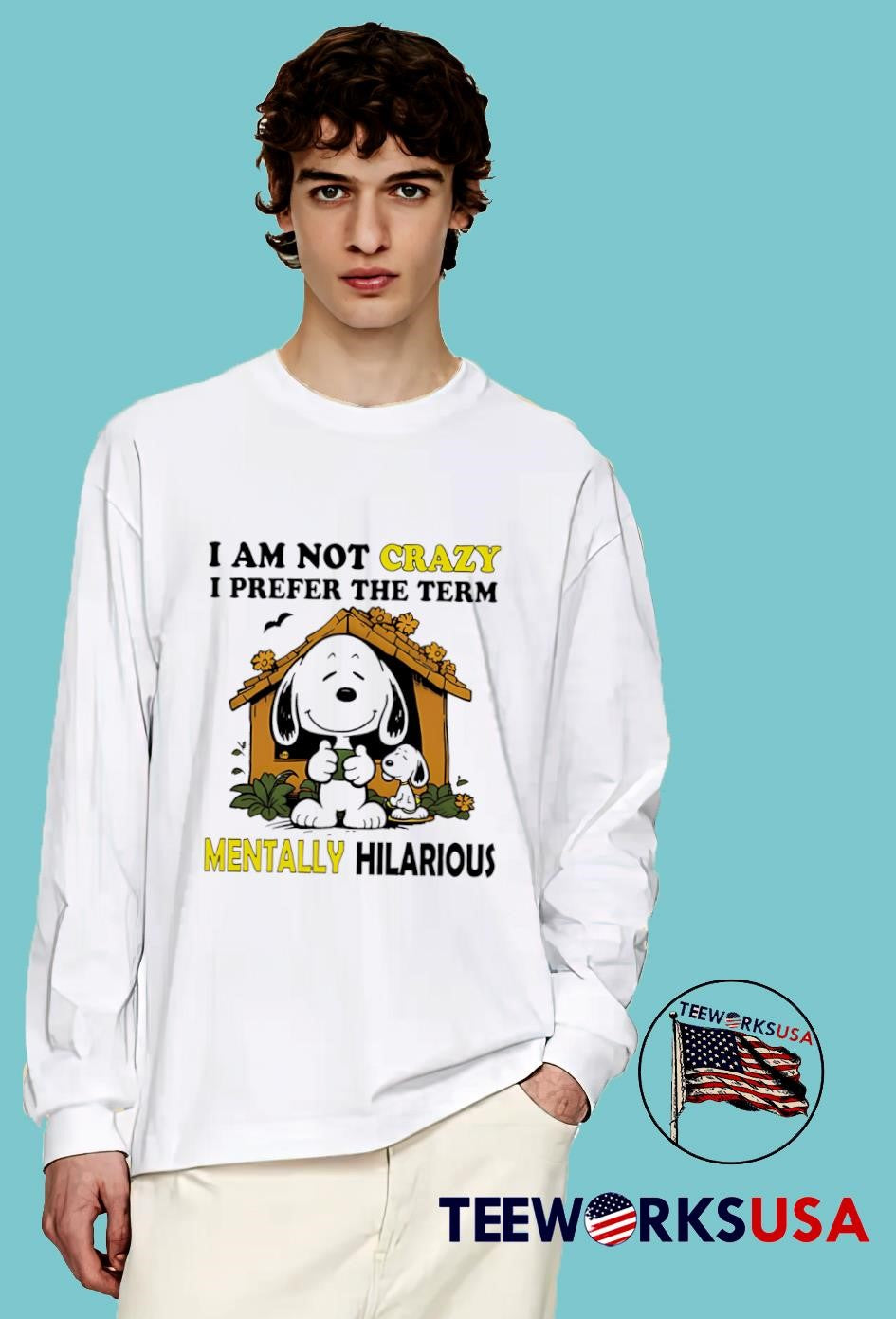 Snoopy I am not crazy prefer the term mentally - Adult & Kids T-Shirts, Sweatshirts & Hoodies apparel design preview 4