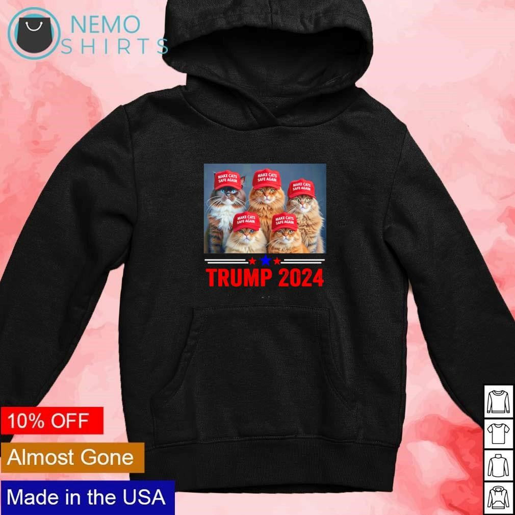 Cats wear red hat support or Donald Trump 2024 make - Adult & Kids T-Shirts, Sweatshirts & Hoodies apparel design preview 2