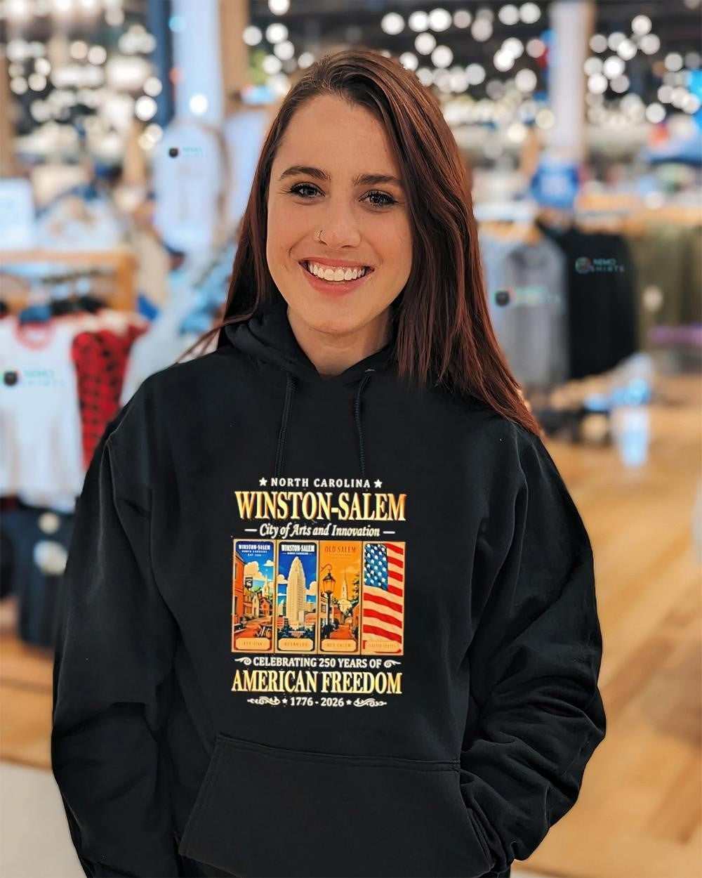 Winston Salem North Carolina celebrating 250 years Of - Adult & Kids T-Shirts, Sweatshirts & Hoodies apparel design preview 3
