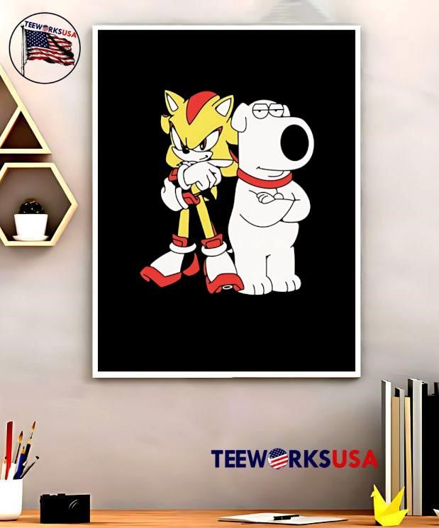 Shadow the hedgehog and brian griffin - Adult & Kids T-Shirts, Sweatshirts & Hoodies apparel design preview 5