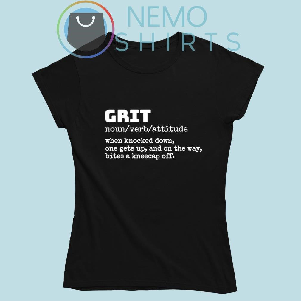 Grit noun verb attitude bites a kneecap off Detroit - Adult & Kids T-Shirts, Sweatshirts & Hoodies apparel design preview 5