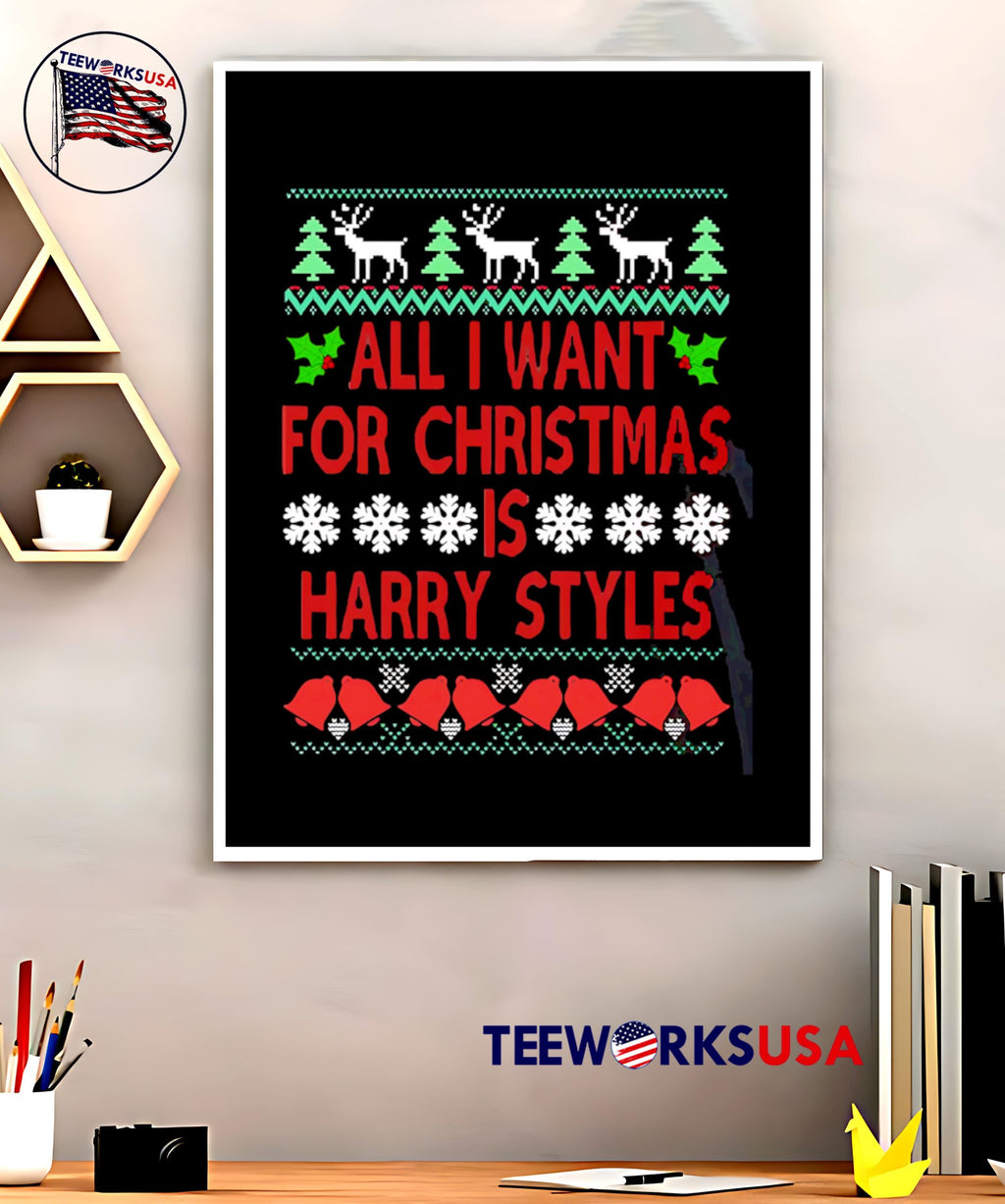 All I Want For Christmas Is Harry Styles ugly - Adult & Kids T-Shirts, Sweatshirts & Hoodies apparel design preview 5