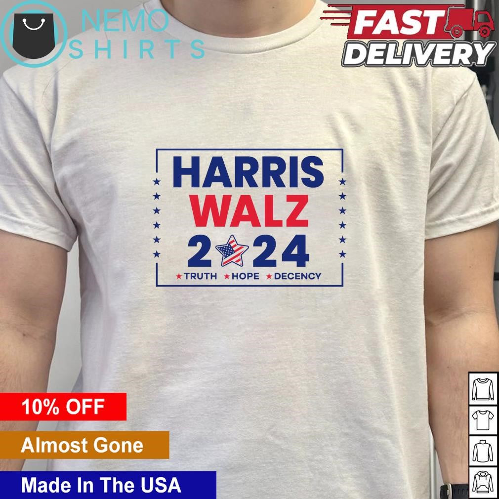 Harris Walz 2024 truth hope decency - Adult & Kids T-Shirts, Sweatshirts & Hoodies apparel design preview 5