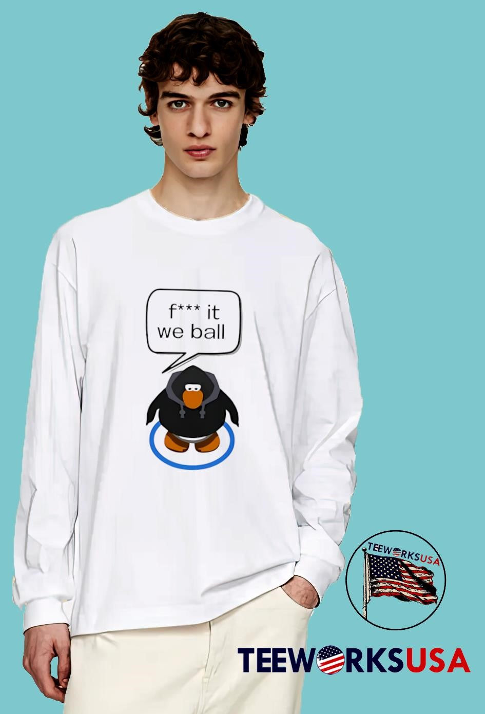 Fuck It We Ball Club Penguin Funny Meme - Adult & Kids T-Shirts, Sweatshirts & Hoodies apparel design preview 4