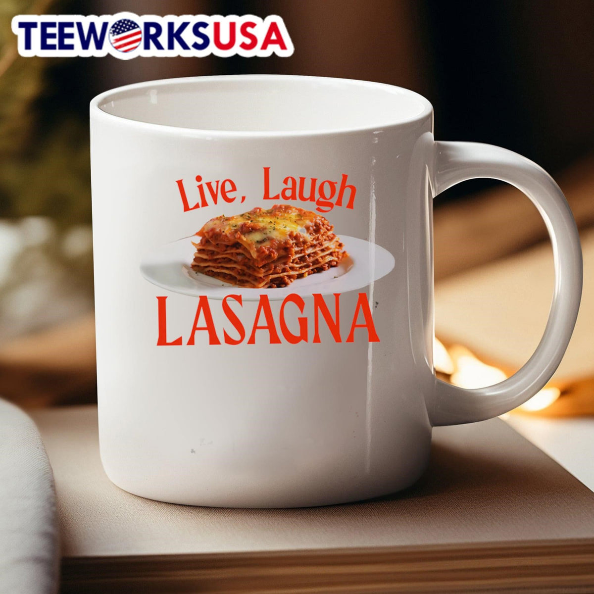 Live laugh Lasagna - Adult & Kids T-Shirts, Sweatshirts & Hoodies apparel design preview 4
