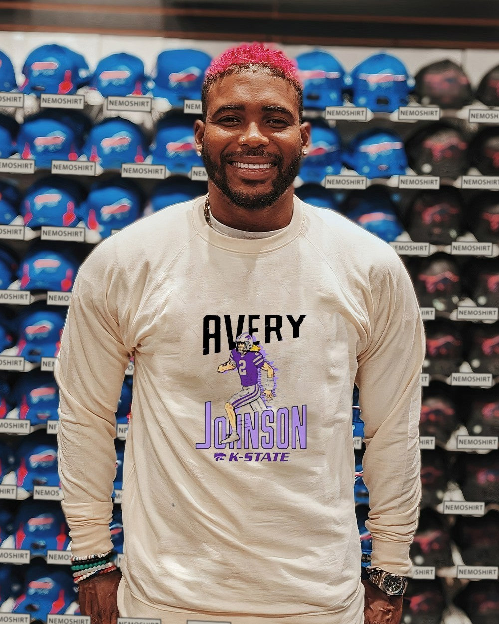 Avery Johnson Kansas State Wildcats football - Adult & Kids T-Shirts, Sweatshirts & Hoodies apparel design preview 2