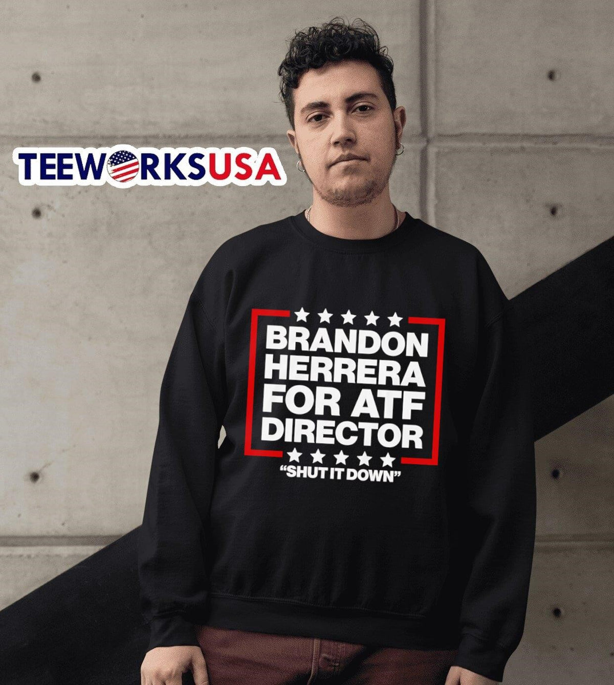 Brandon Herrera for ATF director shut it down - Adult & Kids T-Shirts, Sweatshirts & Hoodies apparel design preview 6