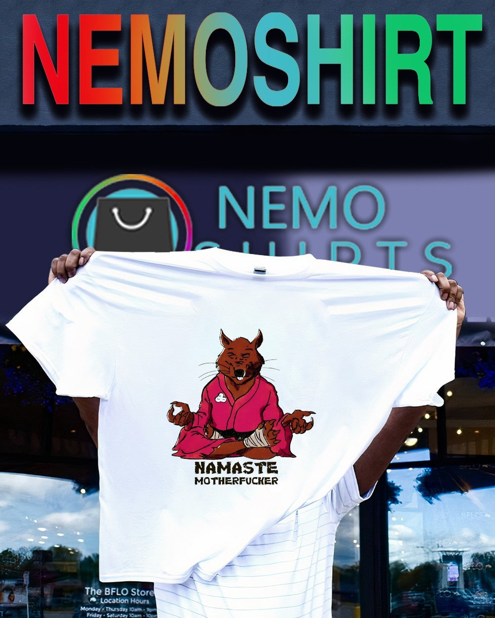 Master Splinter Ninja meditating - Adult & Kids T-Shirts, Sweatshirts & Hoodies apparel design preview 1