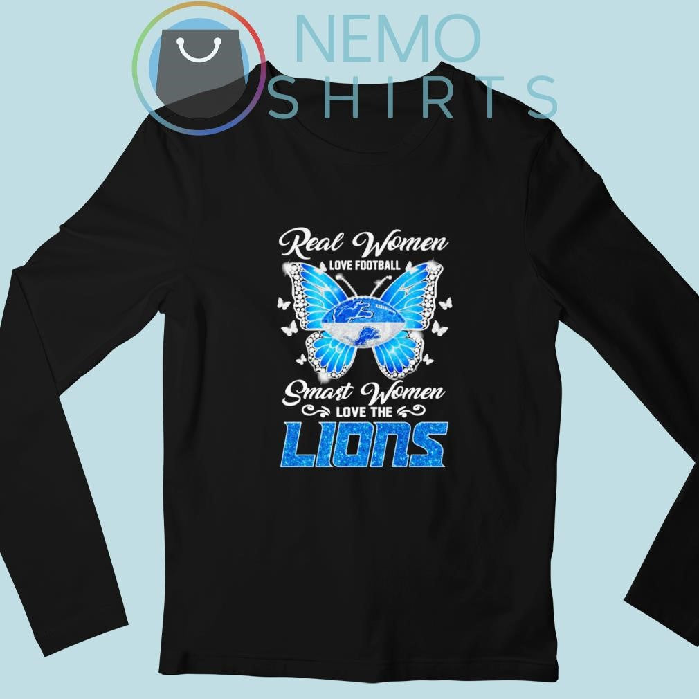 Real women love football smart the Detroit Lions - Adult & Kids T-Shirts, Sweatshirts & Hoodies apparel design preview 3