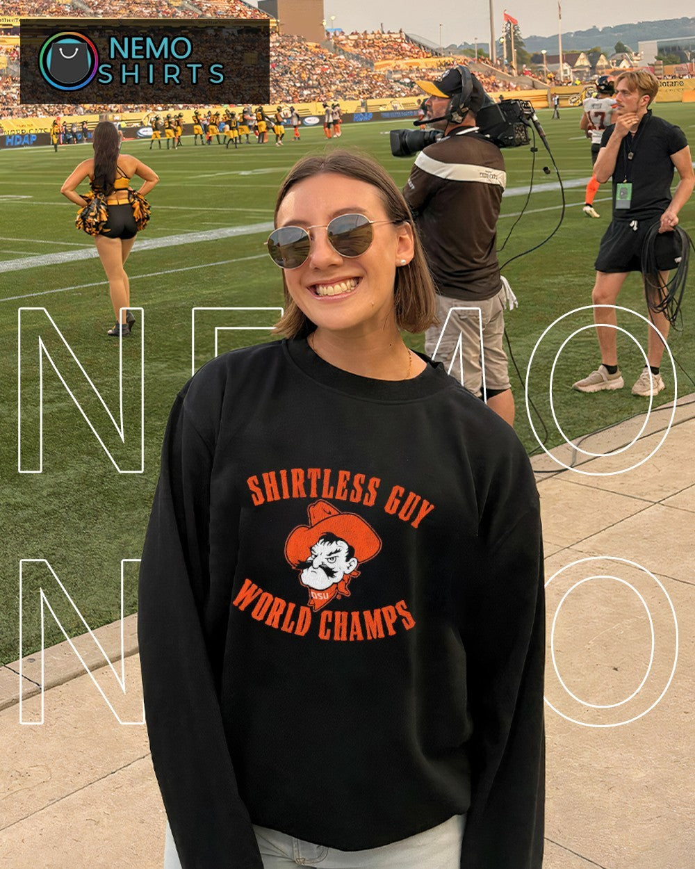 Shirtless guy world champs Oklahoma State Cowboys - Adult & Kids T-Shirts, Sweatshirts & Hoodies apparel design preview 6