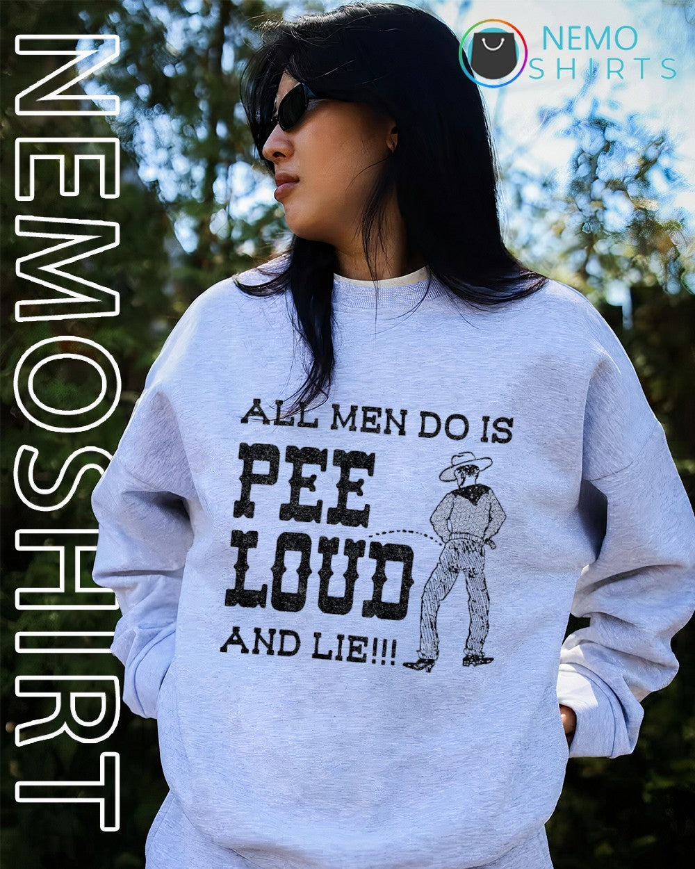 All men do is pee loud and lie - Adult & Kids T-Shirts, Sweatshirts & Hoodies apparel design preview 2