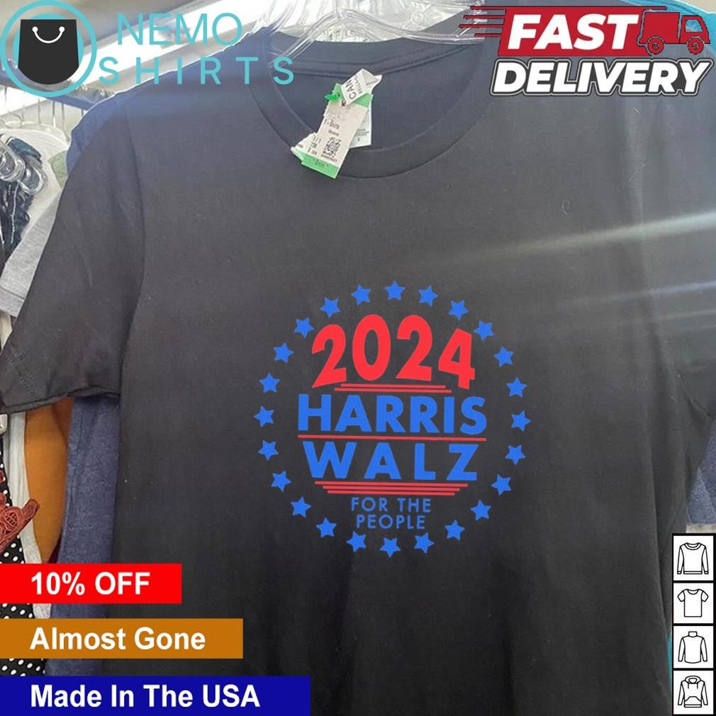 2024 Harris Walz for the people circle stars - Adult & Kids T-Shirts, Sweatshirts & Hoodies apparel design preview 5