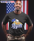 Snoopy and Woodstock driving car Kansas City Royals - Adult & Kids T-Shirts, Sweatshirts & Hoodies apparel design preview 1