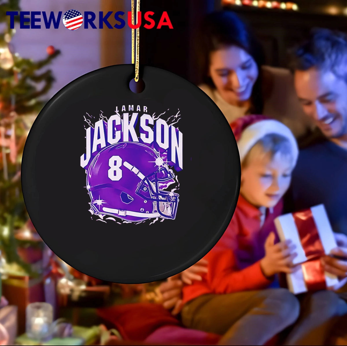 Lamar Jackson Football Helmet 8 Baltimore Ravens - Adult & Kids T-Shirts, Sweatshirts & Hoodies apparel design preview 4