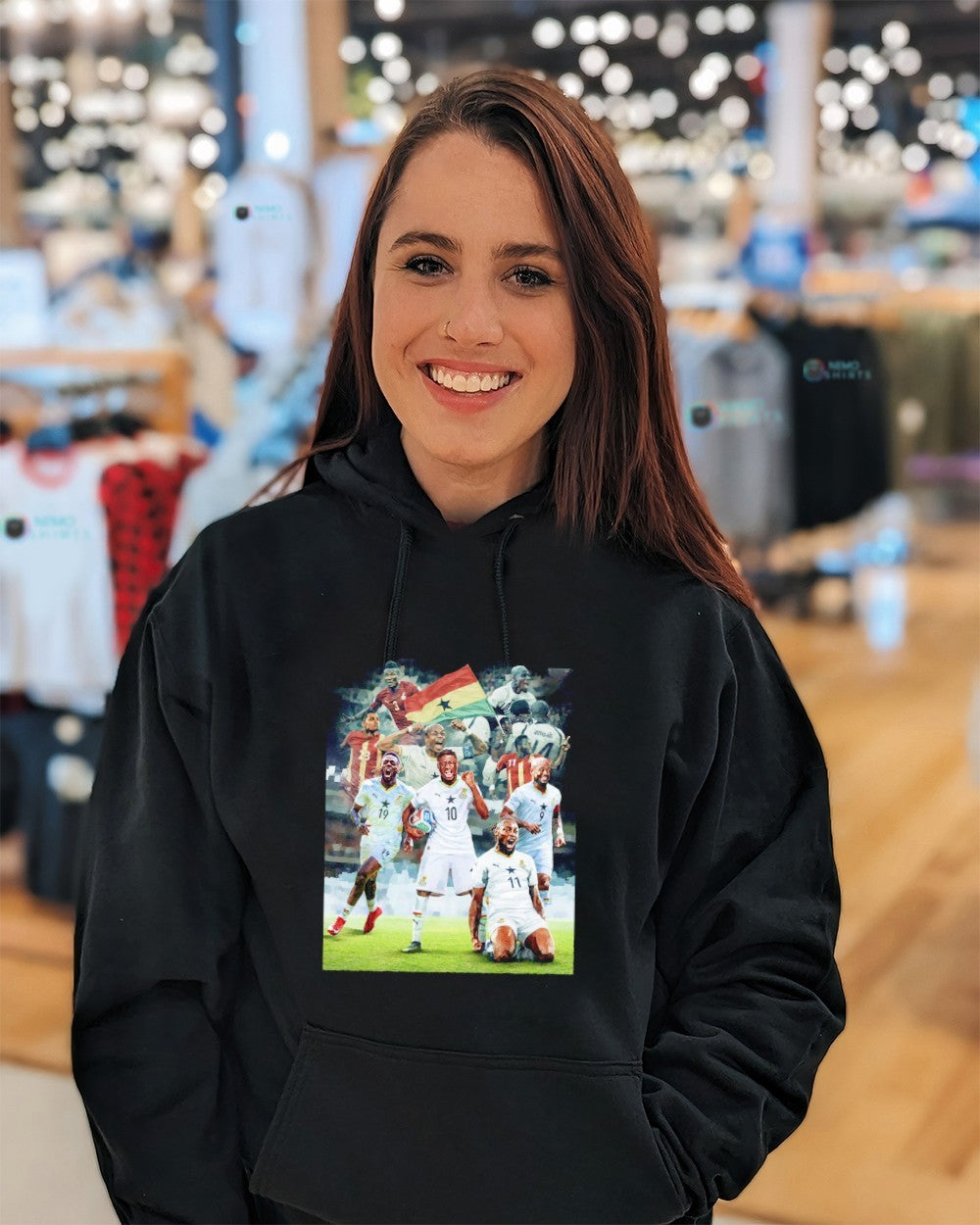 Ghana headed back to the World Cup player graphic - Adult & Kids T-Shirts, Sweatshirts & Hoodies apparel design preview 5