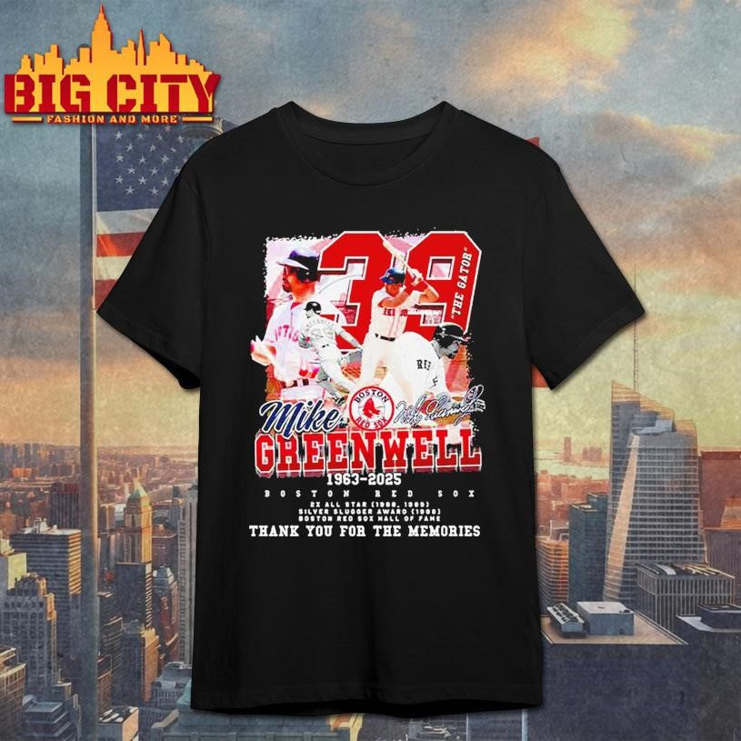 Mike Greenwell Boston Red Sox Legends 2025 New - Adult & Kids T-Shirts, Sweatshirts & Hoodies apparel design preview 1