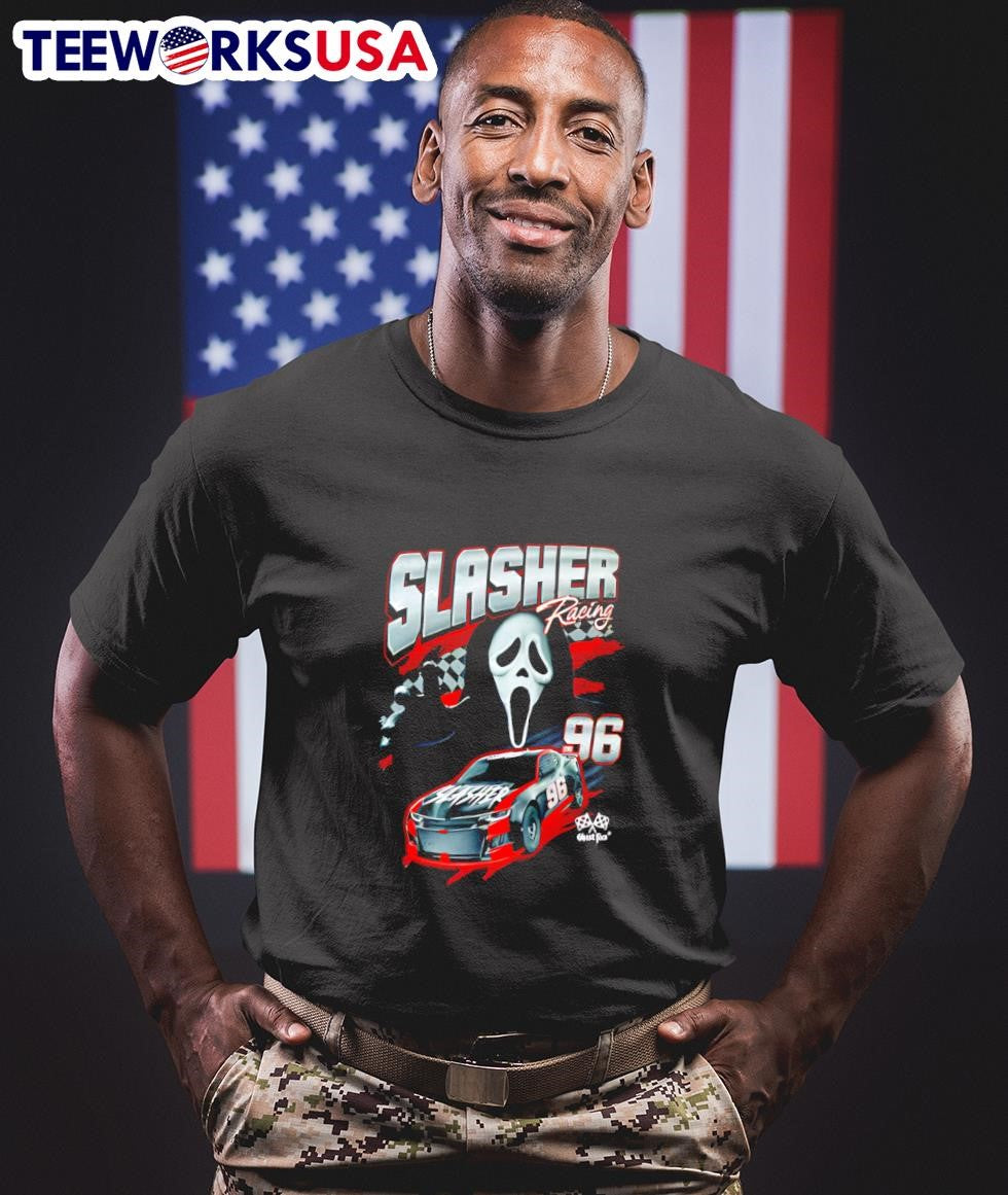Ghost Face Slasher Racing 96 - Adult & Kids T-Shirts, Sweatshirts & Hoodies apparel design preview 1