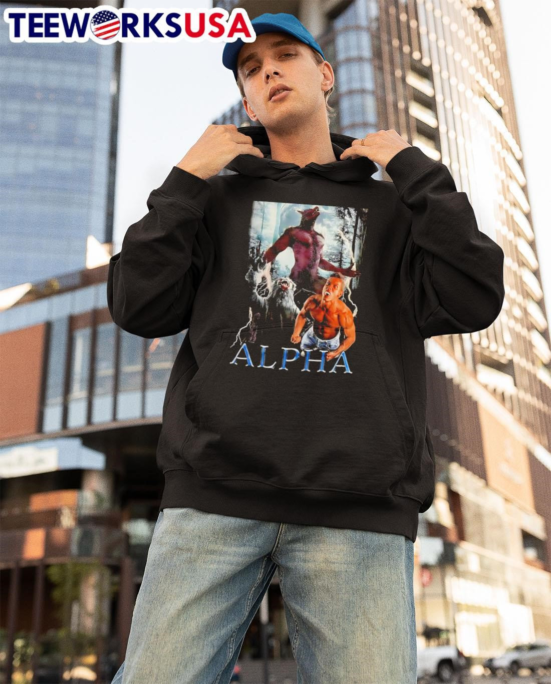 Wolf zombie Alpha - Adult & Kids T-Shirts, Sweatshirts & Hoodies apparel design preview 3