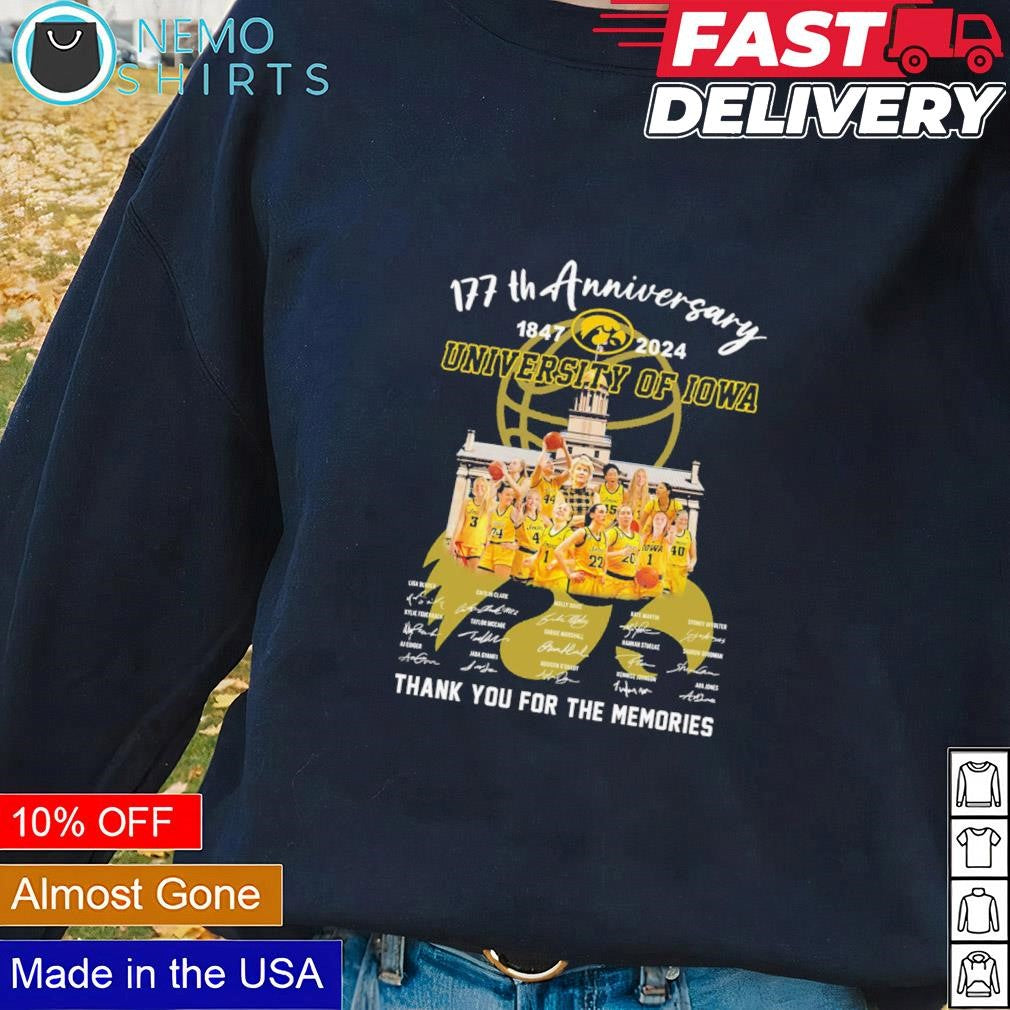 Iowa Hawkeyes Wbb 117th anniversary 1847 2024 - Adult & Kids T-Shirts, Sweatshirts & Hoodies apparel design preview 2